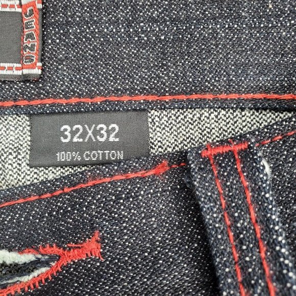 International LeadOff Men Designer Jeans Red Skull And Design On Back Pocket - Picture 9 of 12